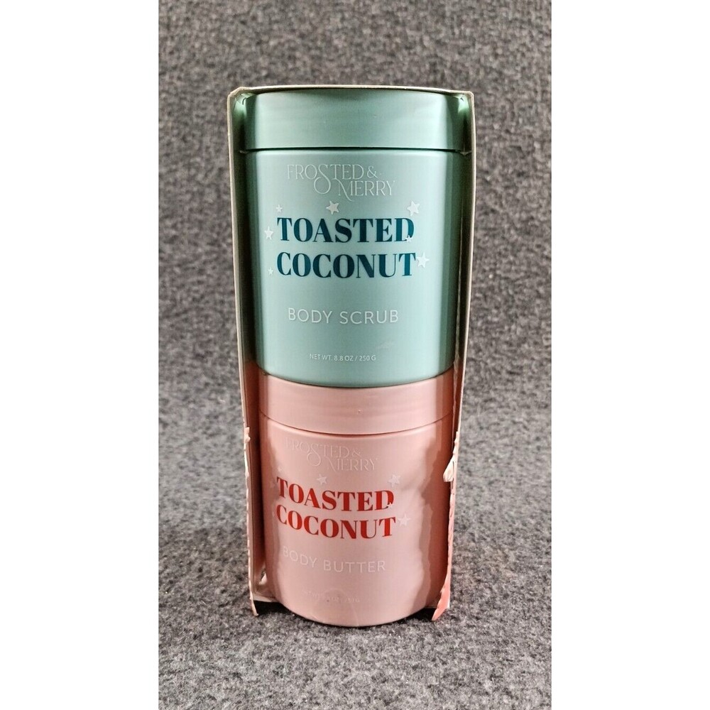 Frosted & Merry Toasted Coconut Body Scrub And Body Butter Skin Softening